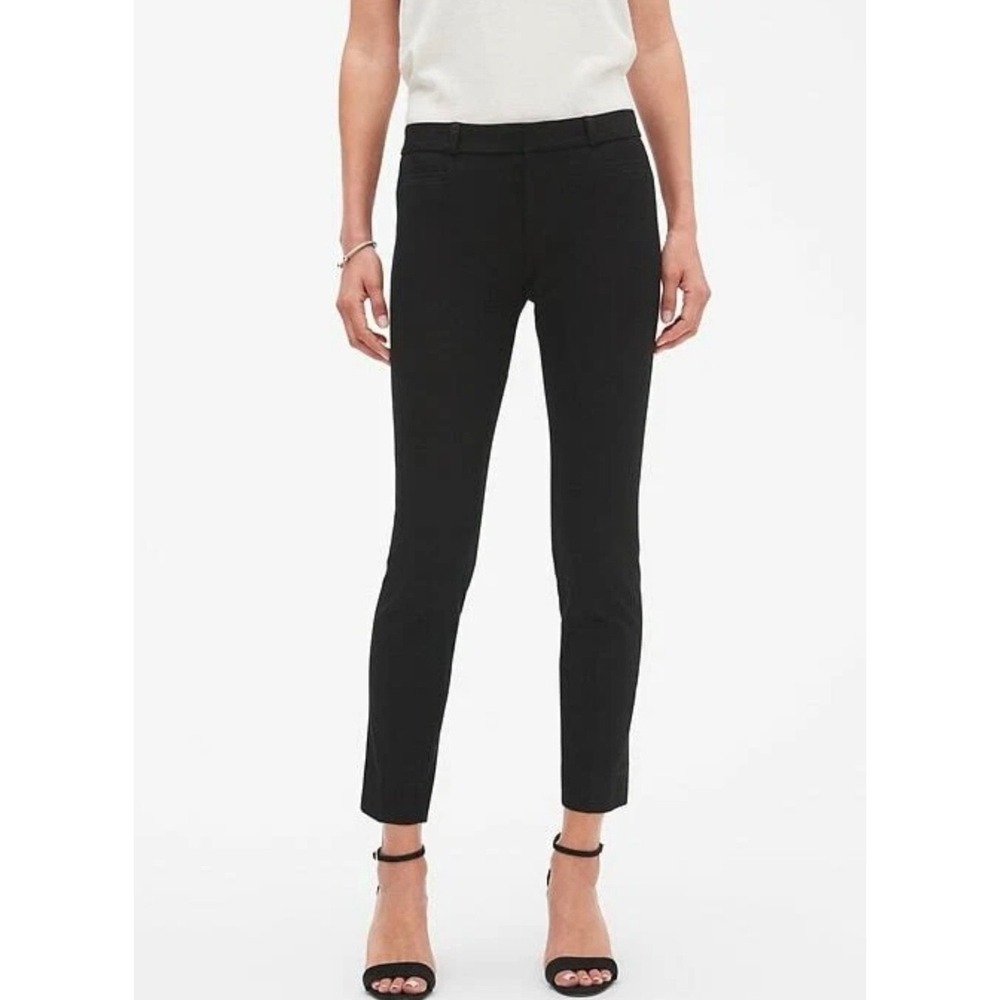 Banana Republic Sloan Ankle Pants Bi Stretch Slim Mid Rise‎ Black Size 4 Minimal